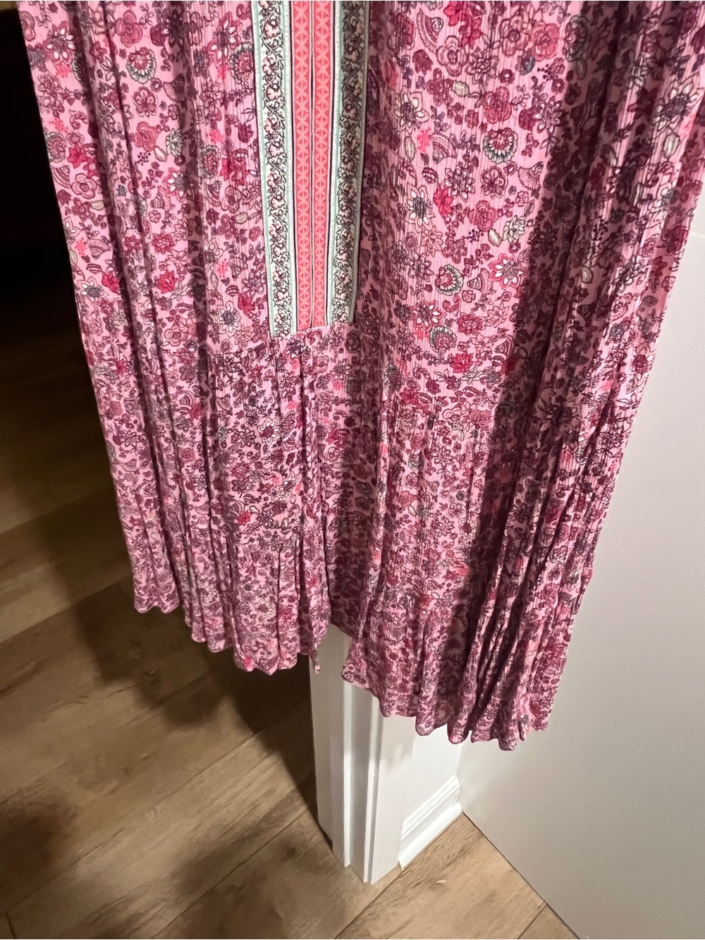 J Jill Pink Floral Sleeveless V-Neck Maxi Dress size Large - Picture 3 of 7